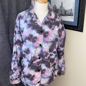 Women’s Pink Victoria Secret Tye Dye Rain Jacket S